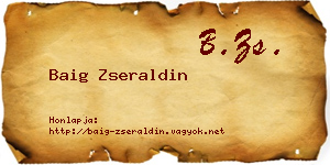Baig Zseraldin névjegykártya